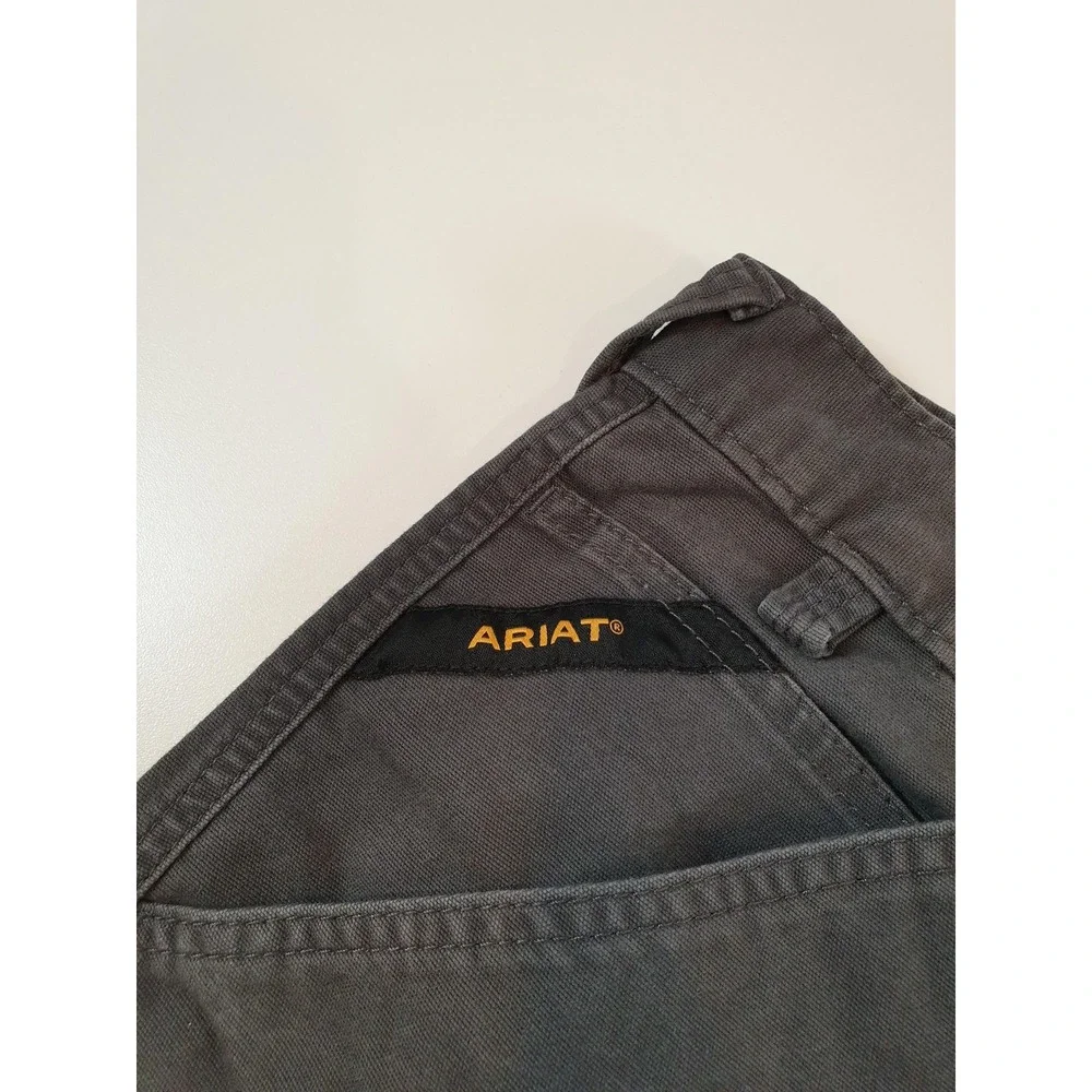 Ariat Rebar Cargo Shorts Mens 42 Gray M4 Relaxed Utility Workwear Cotton Blend - Picture 4 of 16